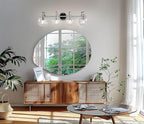 ANDY STAR 4-Light Bathroom Vanity Light, Chrome Wall Sconce, Anti-Rust Metal Bathroom Light with Hight-Quality Clear Glass, Bath Wall Lamp for Mirror, Kitchen, Living Room, Bedroom, Hallway, 30.5"