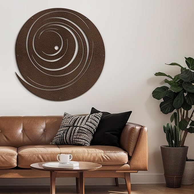 SIGNLEADER Metal Wall Art Decor Color Block Circles Minimalist Modern Abstract Wall Sculpture Hangings Home Decoration for Living Room, Bedroom, Bathroom, Kitchen, Outdoor - 30" Bronze