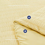 HYMOKEGE Yellow California King Comforter Set Seersucker 7 Pieces, All Season Luxury Bed in a Bag for Bedroom, Bedding Set with Comforter, Sheets, Pillowcases & Shams