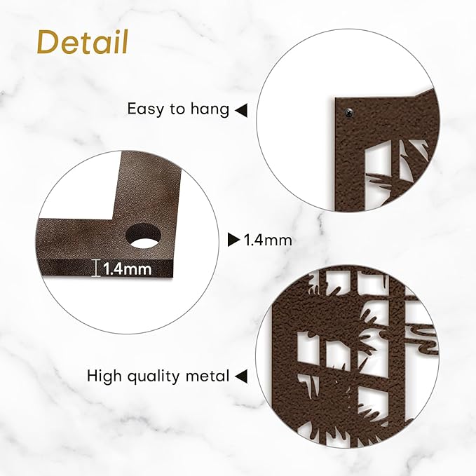 SIGNLEADER Metal Wall Art Decor Tropical Sunset Scenery Modern Abstract Wall Sculpture Hangings Home Decoration for Living Room, Bedroom, Bathroom, Kitchen, Outdoor - 18" Bronze