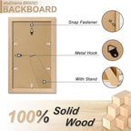 Natural Solid Wood 6x10 Picture Frame, Display 6 x 10 Inch Picture Poster Photo, Vertical & Horizontal Wall Hanging - 2 Pack/Natural/6"x10"