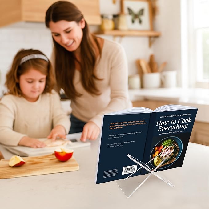 Americanflat Acrylic Easel Stand - 6" Tabletop Easel and Plate Stand - Set of 4 - Lightweight Display Holders for Photos, Cards, Frames, Books, Magazines, Albums - Home or Office Decor