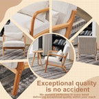 KEIKI Mid-Century Modern Upholstered Accent Chair with Side Table, Reading Chair Set