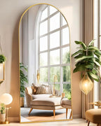 Arched Full Length Mirror, Floor Mirror with Stand, 71"x26" Large Wall Mirror Full Length, Body Floor Mirror, Wall Mounted for Bedroom, Gold