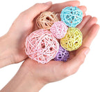 Patelai 72 Pcs Wicker Rattan Balls Decorative Balls for Vase Centerpiece Bowls Orbs Filler for Spring Summer Craft Home Decor, 4 Sizes (Macaron Color)
