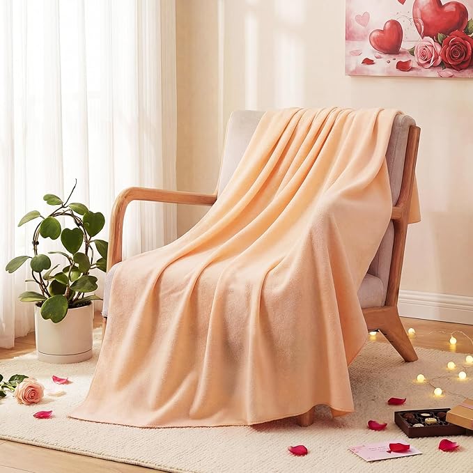 Shimeyao 24 Packs Fleece Throw Blanket Soft Warm Lightweight Fleece Blanket Cozy Throw Bulk for Home Bed Couch Sofa Office Wedding Gifts Suitable for Seasons, 50 x 60 Inches(Nude Pink)