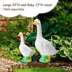 Fox Valley Traders Gaggleville 23" Large White Goose, Plastic Garden Décor, Vibrant and Clean Painted Goose Feet - Indoor or Outdoor Decorative Figurine for Garden, Patio, or Entryway Accent