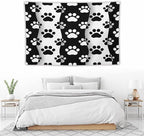 VUMIVI Pet Paws Tapestry Cute Puppy Kitten Black White Animal Paws Modern Funny Art Tapestry Wall Hanging for Living Room Bedroom Dorm Classroom Aesthetic Decor W90xL60in
