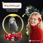 Custom Snow Globes with Photo Name Christmas Snow Globes with Light-Up Base Personalized Engraving Crystal Snowglobe Gifts for Family Women Men Kids Xmas Gift (Snowglobe)