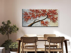 YaSheng Art -Large Size hand-painted Oil Painting On Canvas Texture Palette Knife Red Flowers Paintings Modern Home Decor Wall Art Painting Colorful 3D Flowers Tree Paintings Ready to hang 24x60inch