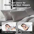 Globon Ultra Soft Down Pillow Queen Size Set of 2, All Down Filled Bed Pillow for Sleeping, 100% Cotton Shell 500 Thread Count 700 Fill Power, Soft Hotel Collection Down Feather Pillow 20" x 30"