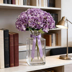 Kimura's Cabin 6Pcs Artificial Silk Hydrangea Fake Flowers Faux Hydrangea Bouquet for Home Table Centerpieces Wedding Garden Party Decoration (Purple)