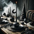 12-Inch Tall Dripless Taper Candles Set of 4 - Black Tapered Candles, Perfect for Halloween - Smokeless, Unscented, Long Burning - Hand Poured, Colored Tall Candlesticks - negras