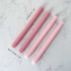 10" Candle Sticks, Ribbed Taper Candles, 2 Pink Shades, 4-Pack, Unscented