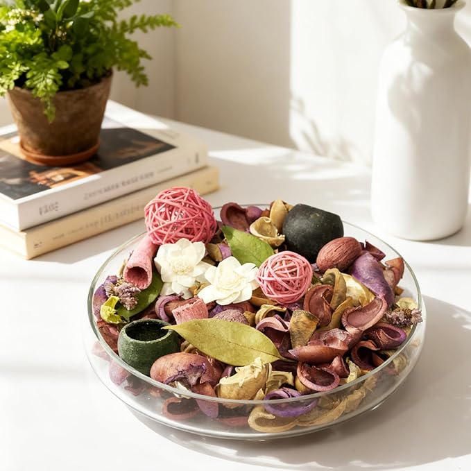 Spring Potpourri Bag,Lilac Scented Potpourri Bowl Filler,Purple Decorative Dried Flower, Bathroom Vase Decor(20 oz)