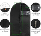 15 Pack Suit Bags Garment Bag for Men Storage 40-inch Clothes Cover with Clear Window and ID Card Holder for Suit Jacket, Skirt, Shirt and Coat