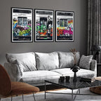 Novatique Banksy Wall Art Street Graffiti Canvas Wall Art Abstract Cool Painting Art Print for Living Room Bedroom,16" x 24" x 3pcs