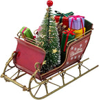 Berfutall-Red Santa Sleigh Christmas Decor for Table Top Holiday Home Decorations Decoration with Rustic Charm (G)