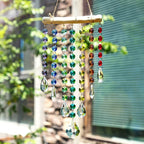 12inch Hanging Crystal Prism Suncatcher Window Garden Decoration Ornament for Christmas Tree Rainbow Glass Beads Chain Pendant Crystal Wind Chimes