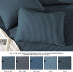 WRENSONGE Queen Quilt-3 Pieces Lightweight Navy Blue Bedspreads Queen Size Quilt Bedding Set for All Season, Soft Summer Coverlet with 2 Pillow Shams Suitable for Bed & Couch