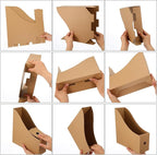 20 Pack Cardboard Magazine File Holders, Sturdy Book Bins for Classroom Library, 10.6'' ×10.2'' ×3.5'' Inch Vertical File Folder Box