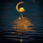 Moon Wind Chimes Solar Outdoor, Mother's Day Wind Chime Gift for Mom, Women, Grandma, Garden Courty ard Lawn Decor, Thanksgiving Gifts, Moon Gifts, Wind Chimes for Outside