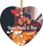 Personalized Christmas Ornaments with Picture Custom Christmas Ornament 2025 Customized Photo Ornament for Christmas Tree Ceramic Xmas Tree Decor for Family Couples Friends