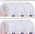 Patelai 16 Pcs Shoulder Covers for Hanging Clothes 24 x 12 x 2 Inches Plastic Garment Dust Covers Protectors with 2" Gusset for Closet Storage Suit, Coats, Jackets, Dress Closet Storage