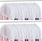 Patelai 16 Pcs Shoulder Covers for Hanging Clothes 24 x 12 x 2 Inches Plastic Garment Dust Covers Protectors with 2" Gusset for Closet Storage Suit, Coats, Jackets, Dress Closet Storage