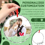 Personalized First Christmas Married Ornament 2024 Photo Text Custom Christmas Ornaments Crystal 2024 Customized Weddings Gifts for Couples Family Friends Xmas Decor