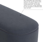 HomePop Ellipse Modern Storage Bench with Metal Legs |Homepop Home Décor|Bench with Storage for Living Room & Bedroom - Steel Blue Velvet