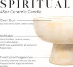 Blueme Spiritual Candle | Palo Santo & Vetiver | 6 Wick - Refillable Wellness Candle with Essential Oils, Hand Finished & Poured Soy Wax Blend Ceramic Vessel, Natural Cotton Wicks | Giant 45 oz