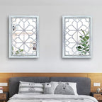 Wocred Set of 2 Rectangular Wall Mirror,Gorgeous Rustic Farmhouse Accent Mirror,Rustic White Color Entry Mirror for Bathroom Renovation,Bedrooms,Living Rooms and More(11”x15”)