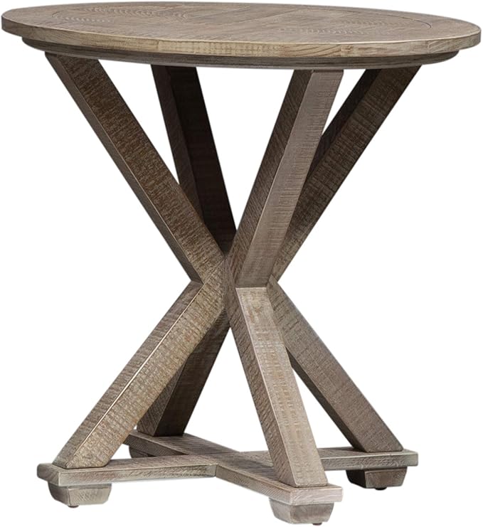 Liberty Furniture Industries Parkland Falls Round End Table, W24 x D24 x H24, Light Brown