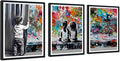Novatique Abstract Pop Art Wall Decor Street Graffiti Wall Art Teenager Graffiti Art Painting Canvas Print for Living Room Bedroom,12" x 16" x 3Pcs