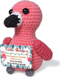 Mini Positive Flamingo Crochet Gifts, Birthday Gifts for Women Men Handmade Presents, Inspirational Small Animals Cute Flamingo, Emotional Cheer Up Funny Decor (Awesome)