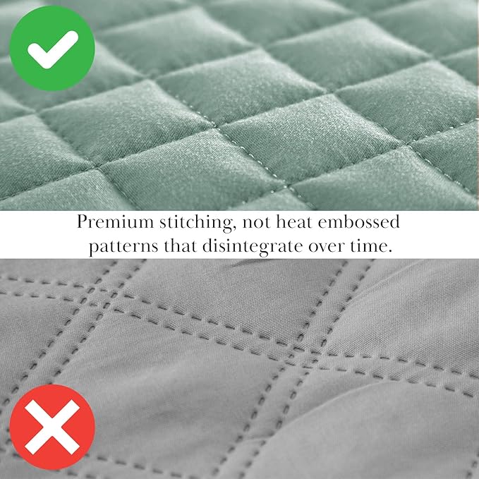 Southshore Fine Living, Inc. Quilts, Queen Size/Full Quilt Bedding Set, Stain & Pet Hair Resistant Bedding, Coverlet Full/Queen Size Bedspread, Soft Microfiber with 2 Pillow Shams, Steel Blue (Teal)