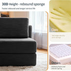 FILUXE Modular Sectional Sofa, Modern Modular Sofa Couch with Deep Seat，Comfy Cloud Couch, Sectional Couches for Living Room, Bedroom and Apartment，1-Seater，Dark Grey