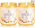 Vanilla Sugar Scented Candle, Natural Soy Wax Jar Candle for Home Scented, 100-Hour Burn Time Gifts for Women Men, 7 oz (2 Pack)