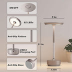 1 Pack Rechargeable Table Lamps Cordless, Portable 5000mAh Outdoor Table Light, 3 Color Stepless Dimming LED Table Lamp with Memory Function, for Home/Dinner/Patio/Restaurant.(Champagne Gold)