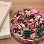 Qingbei Rina Valentines Potpourri Bags,Pink Bowl Filler,Rose Scented Spring Decorative Potpourri Dried Flowers,Home Fragrance Sachet,Vase Fillers(8.4 oz)