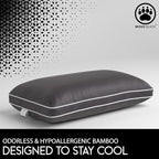 King Size Cooling Pillow - 100% Viscose Made from Bamboo Infused with Charcoal - Eco-Friendly Firm Bed Pillows for Back and Stomach Sleepers - Hypoallergenic Comfort for Spinal Alignment (Charcoal)