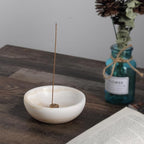 Koville Turkish Natural Marble Incense Holder, 5inch Incense Holders for Sticks, Sturdy Incense Burner Ash Catcher, Ideal for Meditation, Relaxing, Easy to Clean