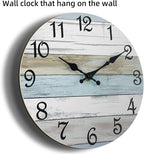 CHYLIN Wall Clock, Silent Non Ticking Battery Operated, Rustic Coastal Country Clock Decorative for Bathroom Kitchen Bedroom 8