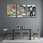 Novatique Graffiti Canvas Wall Art Pop Art Wall Decor Street Art Painting Picture Framed Graffiti Poster Artwork for Living Room Office,24" x 36" x 3pcs