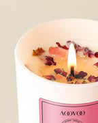AOOVOO Rose Scented Candles for Women - Aromatherapy Candle with Crystals Inside, 10oz Soy Candles for Home Scented, Birthday Gifts Valentines Day Candle for Mom Women