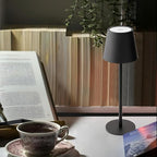 Versa LED Cordless USB-C Re-Chargeable Desk Lamp, 5200mAh Battery Operated 3 Color Temperature 2700K-3000K-3500K and Fingertip Touch On/Off Plus Dimming Two 5in Adj Height Stems in Black (Pack of 2)