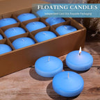 3 inch Floating Candles 30 Packs Blue Floating Candle for Centerpieces 8-9 Hours Floating Candles 3” Water Candles for Cylinder Vases, Pool, Wedding