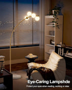 Lightdot 63IN Gold Floor Lamp 4-Lights Globe LED Floor Lamps with 3000K Soft Warm Golden for Wedding/Party, Modern Tall Lamp for Living Room/Bedroom/Sofa Beside/Corner Decor (Bulbs Included)
