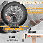 Real Glass 12X Magnifying Glass with Light and Stand (No Acrylic Lens), 2-in-1 Lighted Magnifier with Clamp, 5 Color Modes Dimmable LED Desk Lamp Hands Free for Painting Craft Sewing Hobby Close Work